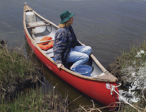 Elisavietta in a canoe